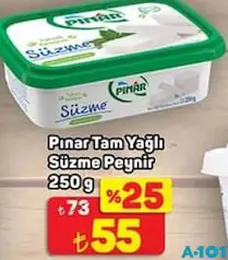 PINAR TAM YAĞLI SÜZME PEYNİR 250 G